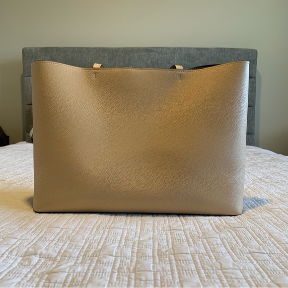 Tory Burch Perforated Leather Tote Sand Dune - Picture 3 of 11